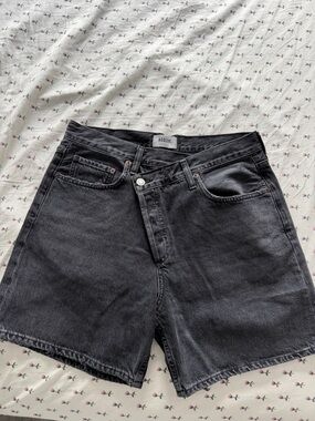 Agolde Washed Charcoal Denim Shorts